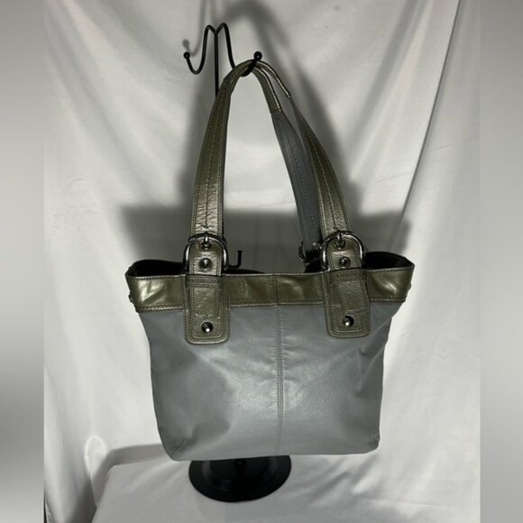 Coach Soho F15045 Gray Olive Leather Satchel Shoulder Bag - Picture 1 of 16